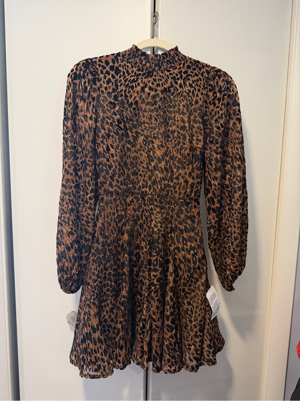 Miss Selfridge devore shirred neck belted mini dress in animal